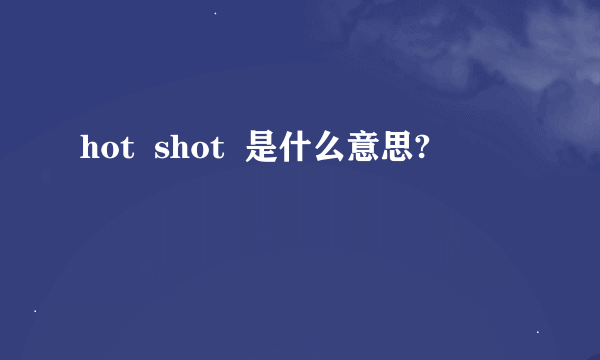 hot  shot  是什么意思?