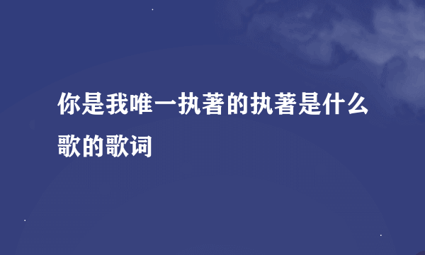 你是我唯一执著的执著是什么歌的歌词