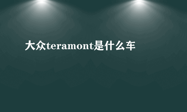 大众teramont是什么车