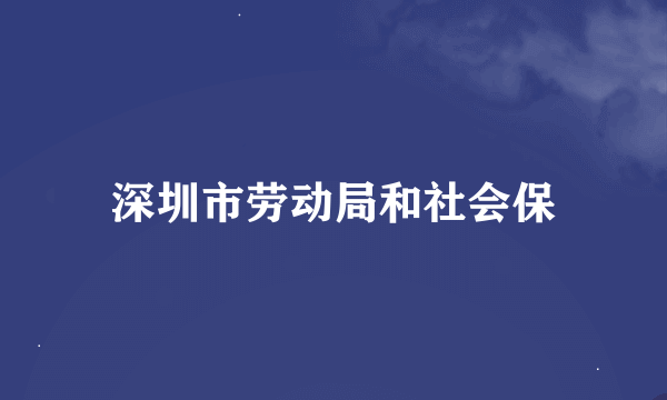 深圳市劳动局和社会保