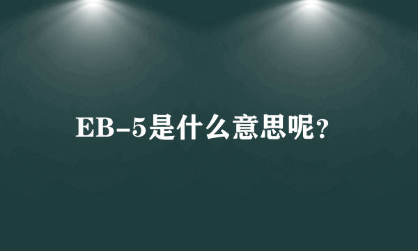 EB-5是什么意思呢？