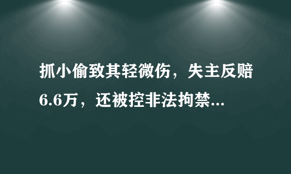 抓小偷致其轻微伤，失主反赔6.6万，还被控非法拘禁，怎样做才是对的？