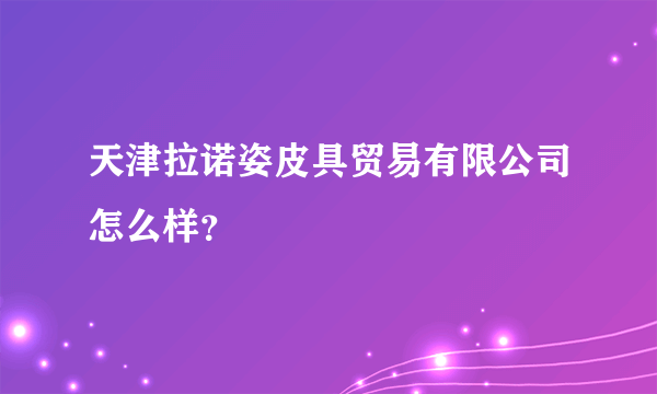 天津拉诺姿皮具贸易有限公司怎么样？