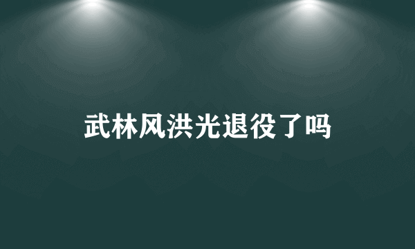 武林风洪光退役了吗