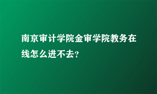 南京审计学院金审学院教务在线怎么进不去？