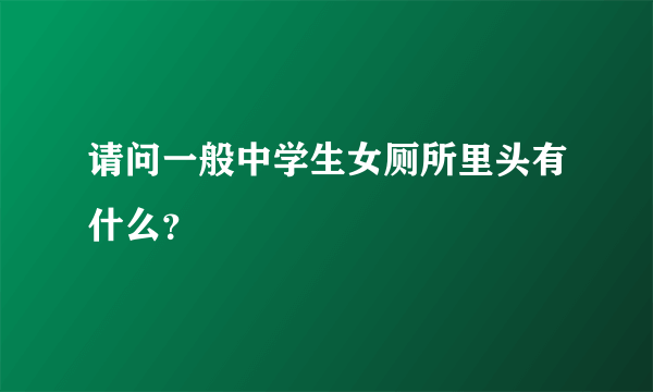 请问一般中学生女厕所里头有什么？