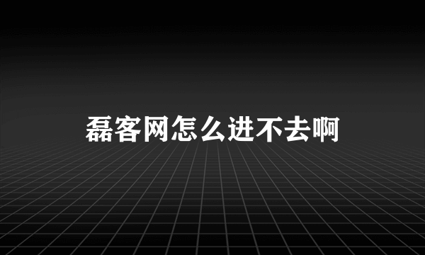 磊客网怎么进不去啊