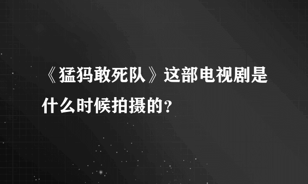 《猛犸敢死队》这部电视剧是什么时候拍摄的？