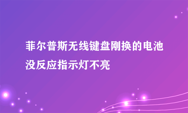 菲尔普斯无线键盘刚换的电池没反应指示灯不亮