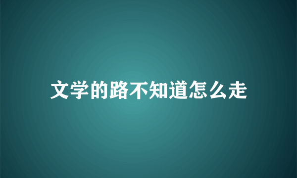 文学的路不知道怎么走