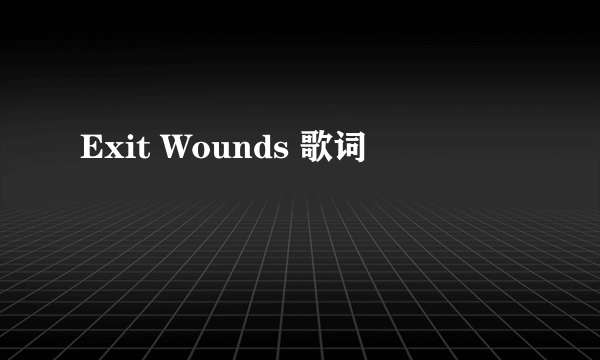 Exit Wounds 歌词