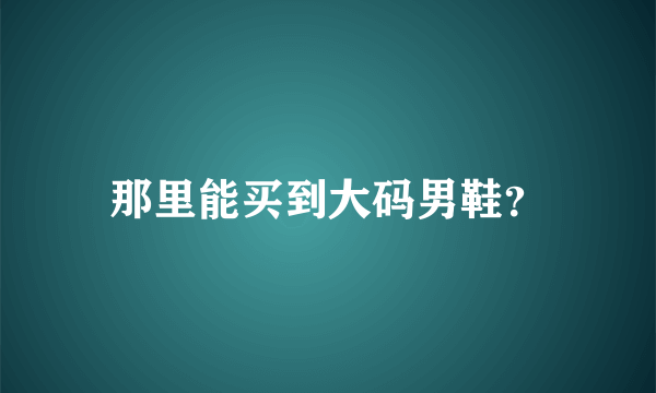 那里能买到大码男鞋？