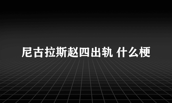 尼古拉斯赵四出轨 什么梗