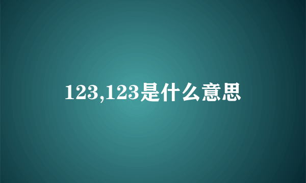 123,123是什么意思