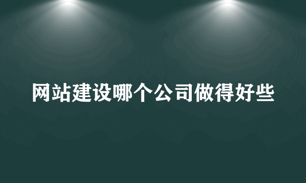 网站建设哪个公司做得好些