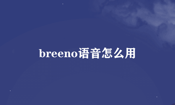 breeno语音怎么用