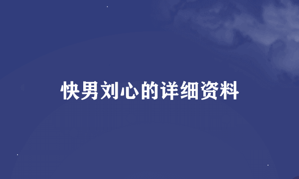 快男刘心的详细资料