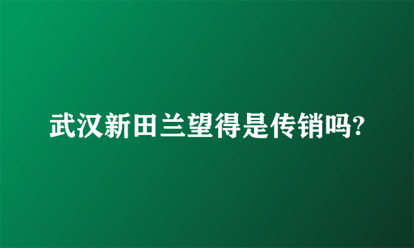 武汉新田兰望得是传销吗?