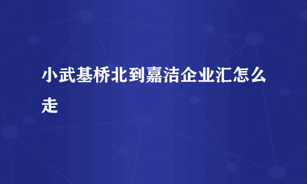 小武基桥北到嘉洁企业汇怎么走