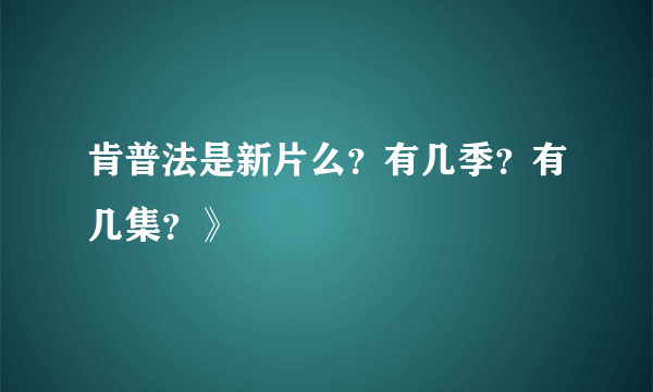 肯普法是新片么？有几季？有几集？》