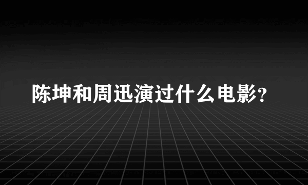 陈坤和周迅演过什么电影？