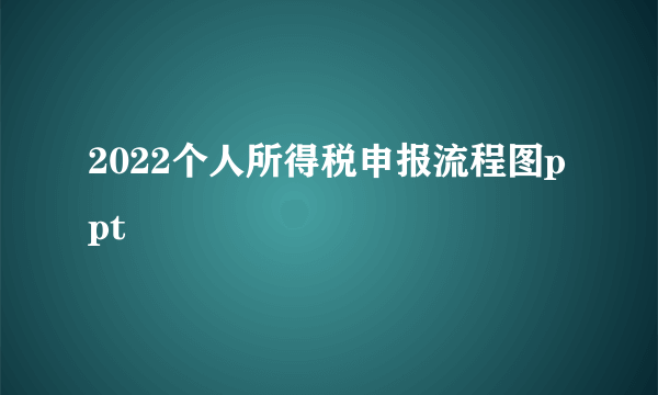 2022个人所得税申报流程图ppt