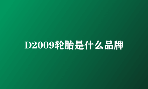 D2009轮胎是什么品牌