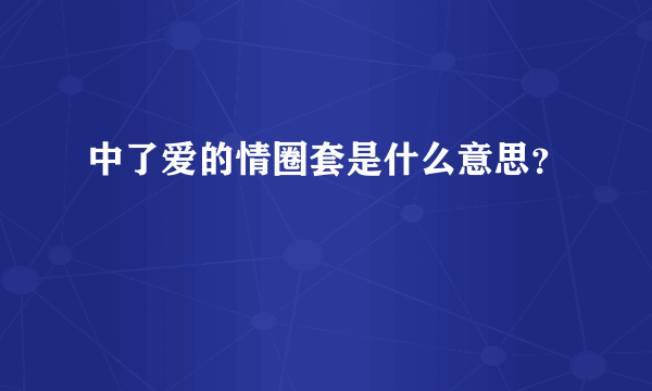 中了爱的情圈套是什么意思？