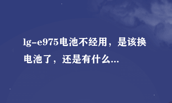 lg-e975电池不经用，是该换电池了，还是有什么别的解决办法？？