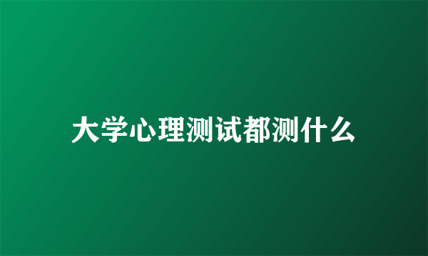 大学心理测试都测什么