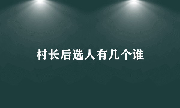 村长后选人有几个谁