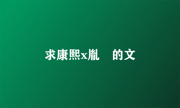 求康熙x胤礽的文