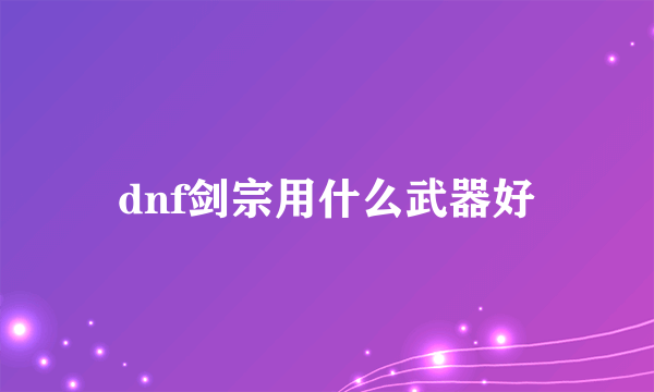 dnf剑宗用什么武器好