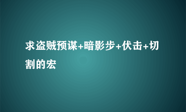 求盗贼预谋+暗影步+伏击+切割的宏