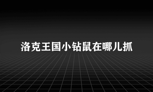 洛克王国小钻鼠在哪儿抓