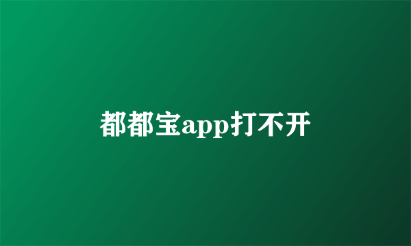 都都宝app打不开