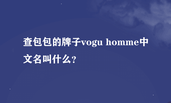 查包包的牌子vogu homme中文名叫什么？