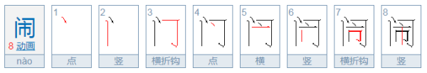 闹的笔顺怎么写