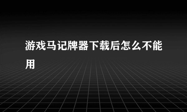 游戏马记牌器下载后怎么不能用