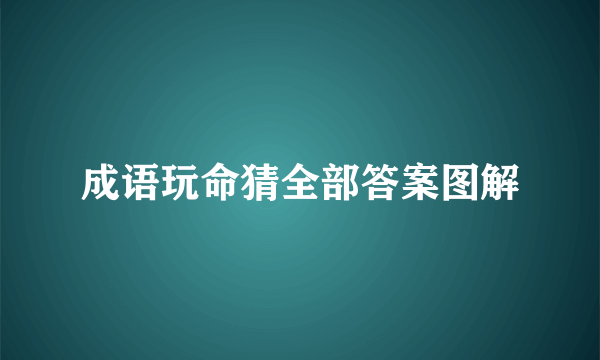 成语玩命猜全部答案图解