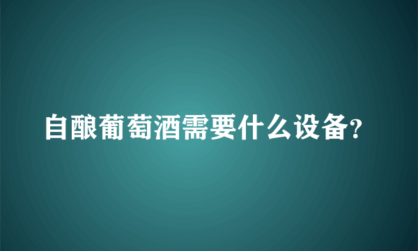 自酿葡萄酒需要什么设备？