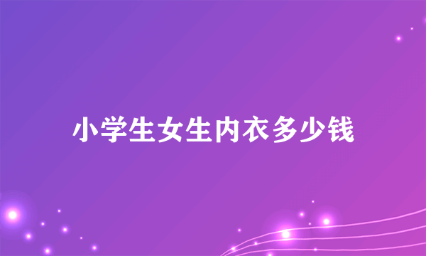 小学生女生内衣多少钱