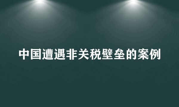 中国遭遇非关税壁垒的案例