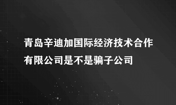 青岛辛迪加国际经济技术合作有限公司是不是骗子公司