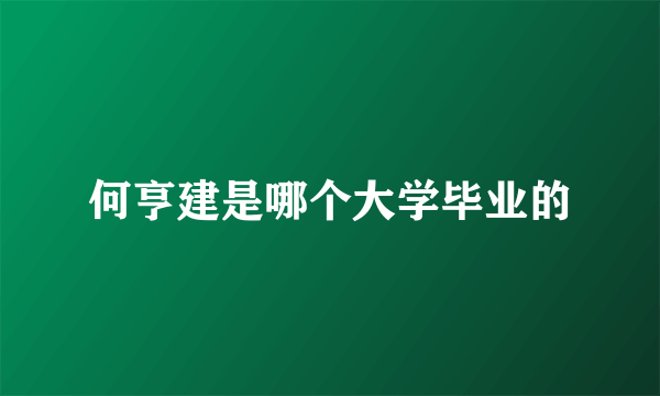 何亨建是哪个大学毕业的