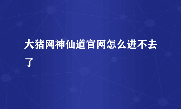 大猪网神仙道官网怎么进不去了