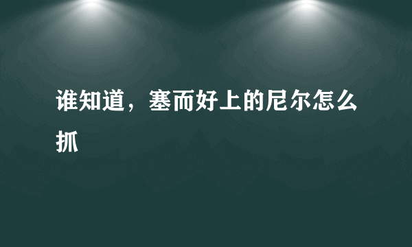 谁知道，塞而好上的尼尔怎么抓