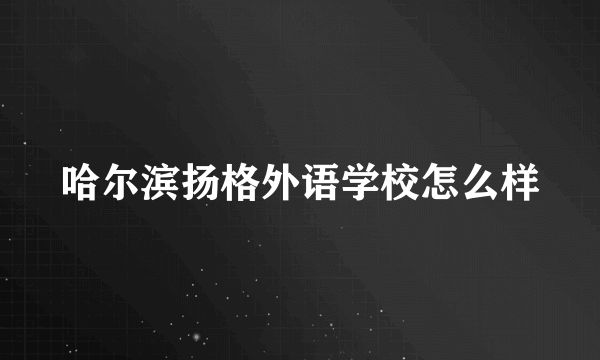 哈尔滨扬格外语学校怎么样