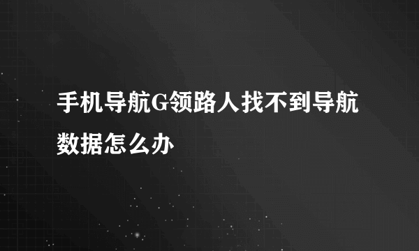 手机导航G领路人找不到导航数据怎么办