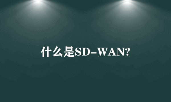 什么是SD-WAN?